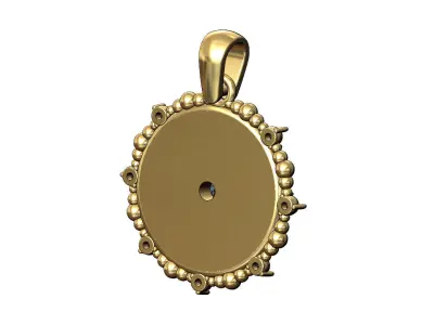 Diamond Florentine beaded pendant charm 3D print model