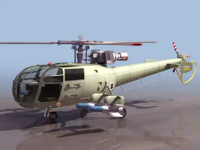 ALOUET HELICOPTER 3D model