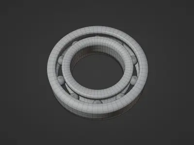 Ball Bearing - 3D printable Low-poly 3D model
