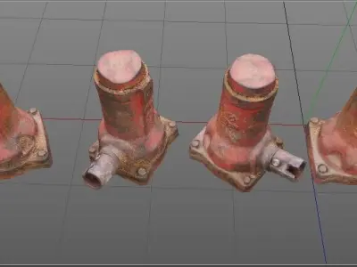Old Rusty Bottle Jack Low-poly 3D model