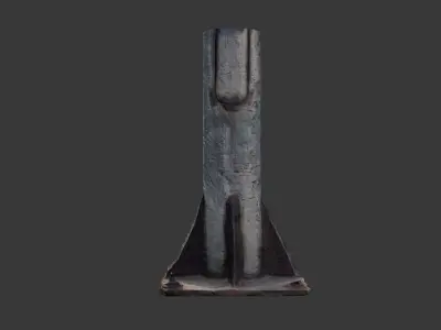 Old Industrial Concrete Support Column Low-poly 3D model