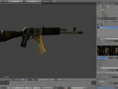 Rifle Low-Poly ak - Free low-poly 3D model