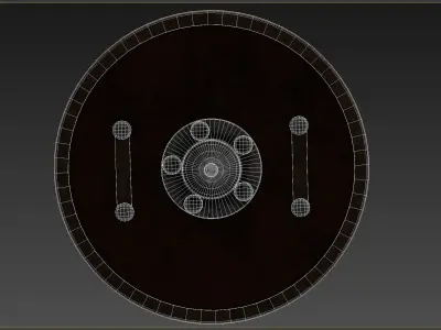 Wooden shield Low-poly 3D model 9