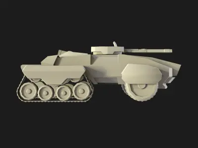 Futuristic Tank Truck SUV Machinery Low Poly 3D Model Low-poly 3D model