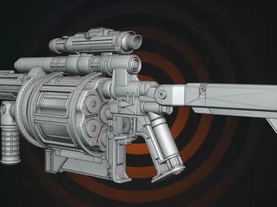 Heavy Magnetic Grenade Launcher Iron Storm 3D model