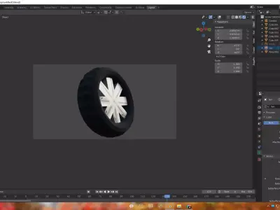 Wheel Free 3D model 4