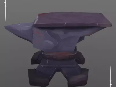 Stylized Anvil      Hand-Painted Game Asset Low-poly 3D model