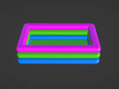 Inflatable pool outdoor 3 3D model