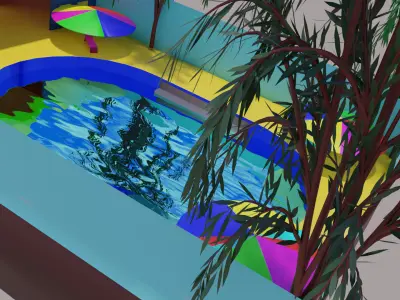 Small Swimming Pool Low-poly 3D model