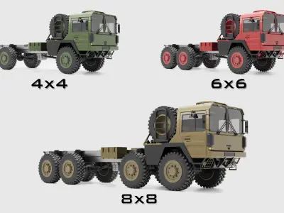 MAN KAT1 3D Model - 4x4 6x6 and 8x8 Trucks 3D model