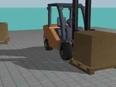 low polly forklift Free low-poly 3D model