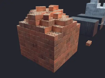 Concrete Brick Low-poly 3D model