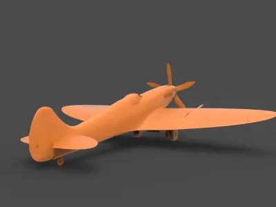 spitfire mk xiv 3D print model
