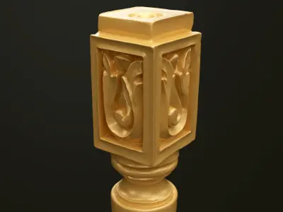 Classic Baroque Style Wooden Chair leg Free 3D model purchase