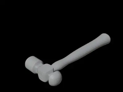 Realistic Wooden Hammer 3D model