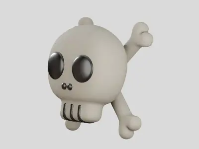 Skull Cute 3D Illustration 3D model