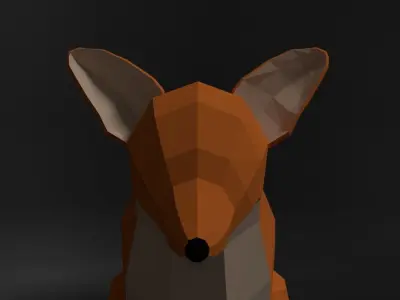 Fully Rigged Cartoon FOX Low-poly 3D model
