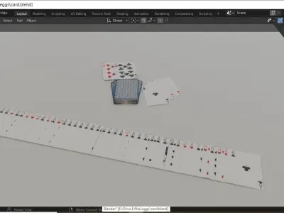 Realistic deck of cards Free low-poly 3D model