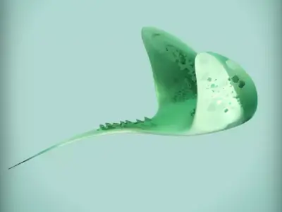 Cute Sea Sprite Ray Stylized Fantasy Creature cartoony style 3D model