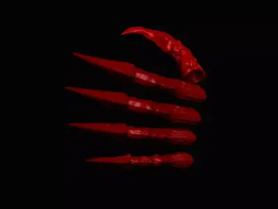 Carnage fingers for a costume 3D model