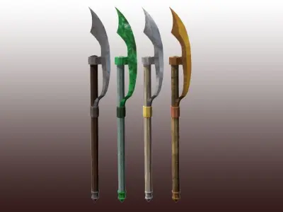 Lowpoly AXE PACK Low-poly 3D model