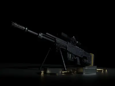 Apocalipt 50R Sniper Rifle Low-poly 3D model