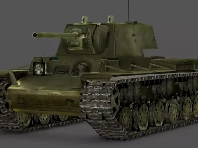 KV-1 Soviet Tank 3D Model Low-poly 3D model