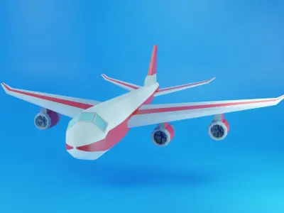 Airplane  Low-poly 3D model purchase