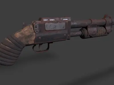shotgun for zombie games  Low-poly 3D model
