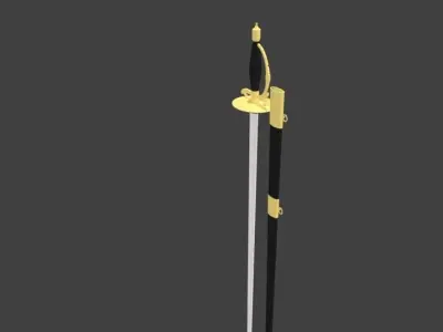 Sword of napoleonic era officer 3D model