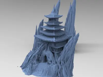 Bushido Temple rocks 3D model