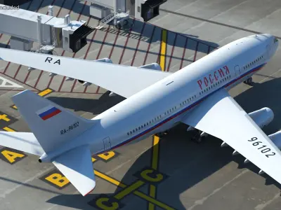 Ilyushin IL-96 Presidential Aircraft Simple Interior 3D model