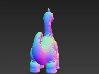 Cute Long Neck Dinosaur Keychain 3D Printable Stylized Figure 3D print model