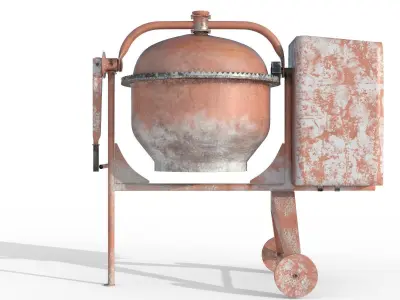 Worn Concrete Mixer High Poly 3D model