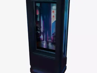 Cyberpunk Holo-Kiosk - Sci-Fi Terminal Prop 3D model