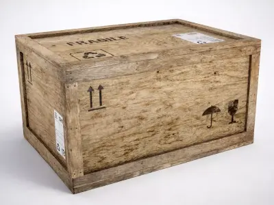 wooden crate PBR 4K Low-poly 3D model 8