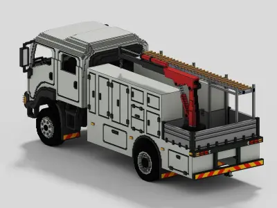 Voxel Maintenance Truck Low-poly 3D model