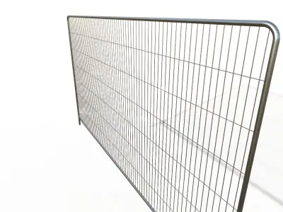 Round-top temporary fencing panel Low-poly 3D model