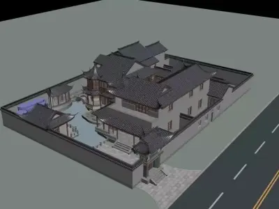 Chinese Style Architecture 3D model 8