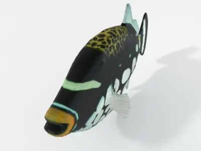 Clown Crossbow Fish Low-poly 3D model