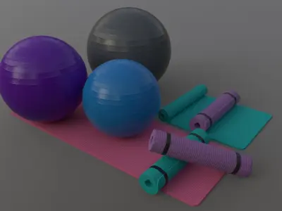 PBR Yoga Ball and Mat - Multi color Pack