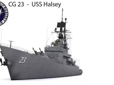 CG 23  -  USS Halsey Low-poly 3D model
