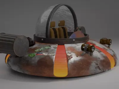 Rick and Morty spaceship 3D model purchase