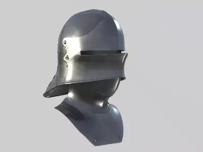 Medieval Sallet Helmet 02 Low-poly 3D model