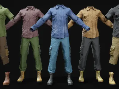 Character Clothes Vol 01 realtime unreal Low-poly 3D model
