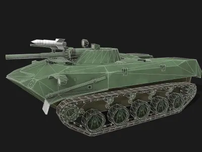 Tank BMD-1 Low-poly 3D model