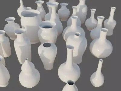 Chinese Classic Sytle Pocelain Vases Collection - 28 models 3D model