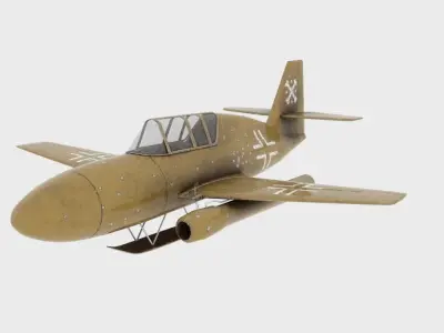 Messerschmitt Jet Fighter Low-poly 3D model