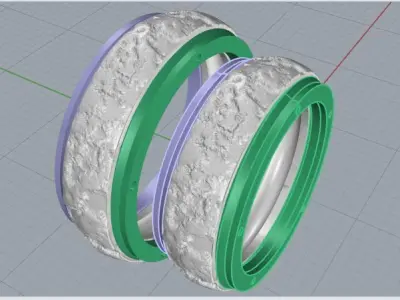 Wedding bends with noised middle part 3D print model