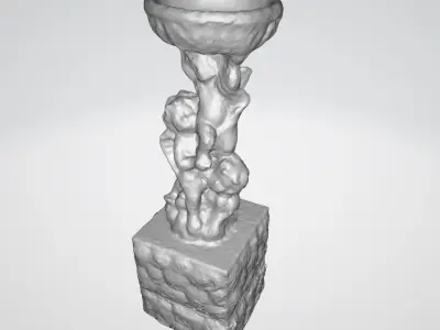 monument12 marble fountain with two figurines 3D model